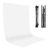 Andoer 2x1.5m/ 6.5x4.9ft White Photo Backdrop Photography Background Screen with Adjustable Tripod