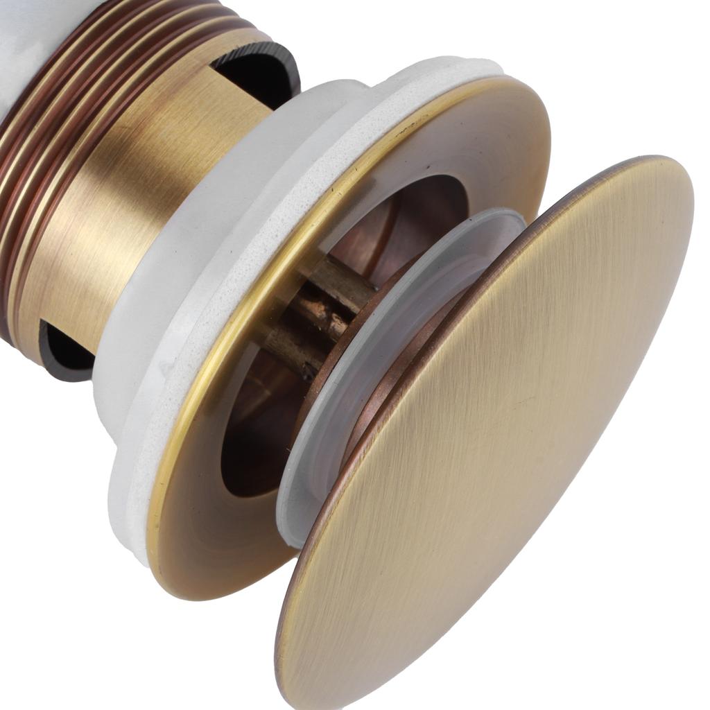 Brass Popup Drain Stopper Bathroom Basin Sink Draining Without Overflow Accessory