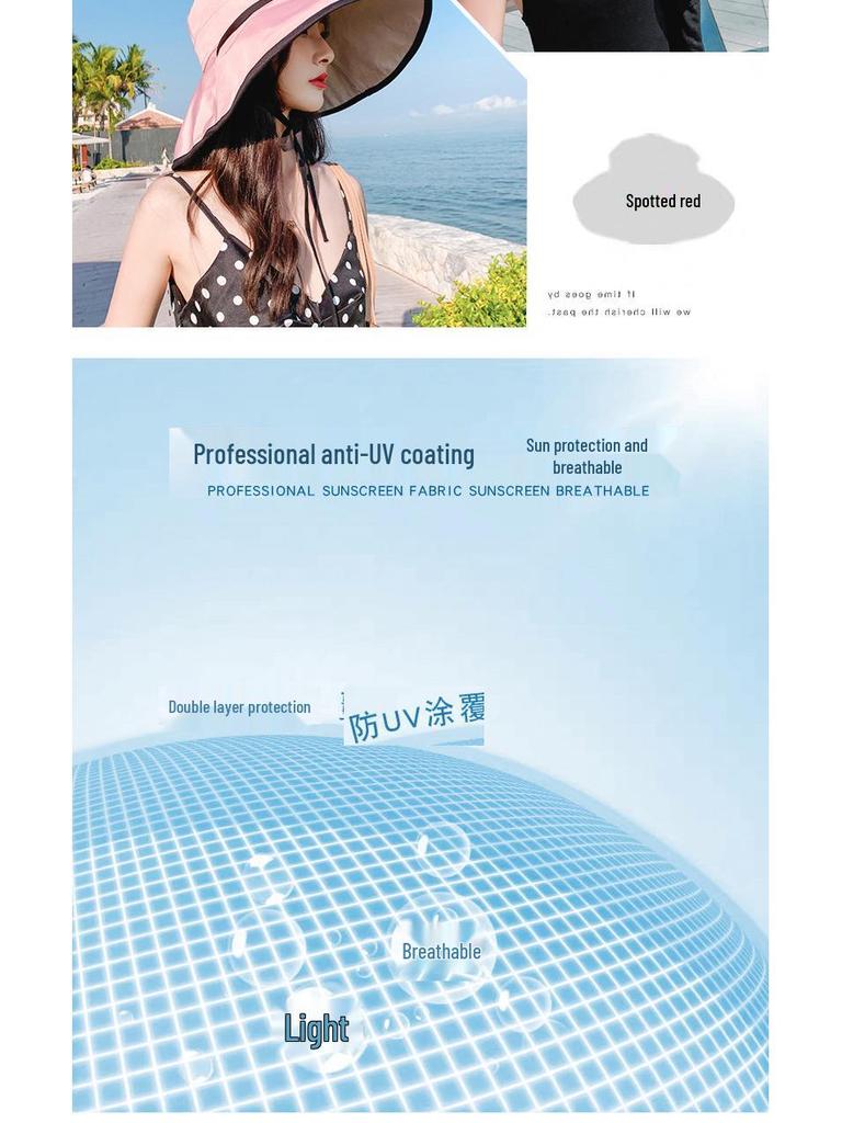 Women's Summer Sun Protection Hat with Large Brim and Face Covering