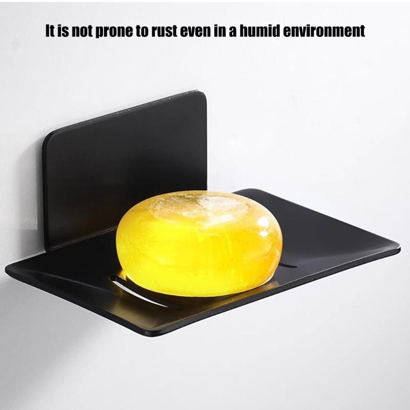 No Drilling Wall Mounted Soap Holder Stainless Steel Bathroom Organizers Drainage Tray for Kitchen Shower Shelf Dish