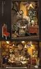 moin moin Dollhouse Miniature DIY Kit Set Town Shop Retro Town Streetscape Opens with Magical Romance Magic School Paper Parts LED Light 2503dh451