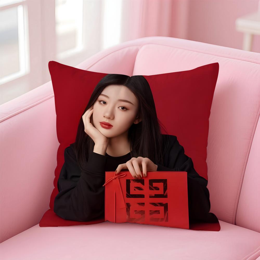 Popular fashion Chinese singer SShan Yichun Cushion Cover Pillowcase Short Plush Invisible zipper Room Sofa Cushion Cover