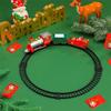 Plastic Christmas Toy Train and Truck Set with Battery Operated Motion for Holiday Shelf Display, Kids Ages 3+ and Family Use