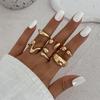 Irregular Glossy Metal Open Rings For Women Vintage Punk Gold Silver Color Personality Finger Ring Female Jewelry