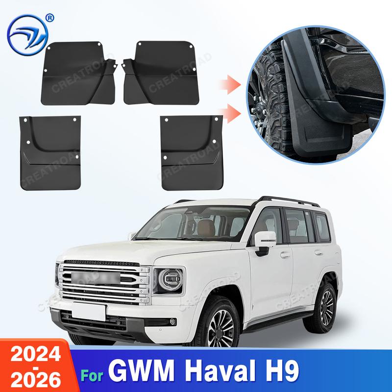 

For GWM Haval H9 2024 2025 2026 Fender Mudflaps Splash Guards Mudguards Mud Flaps Car Accessories 4PCS