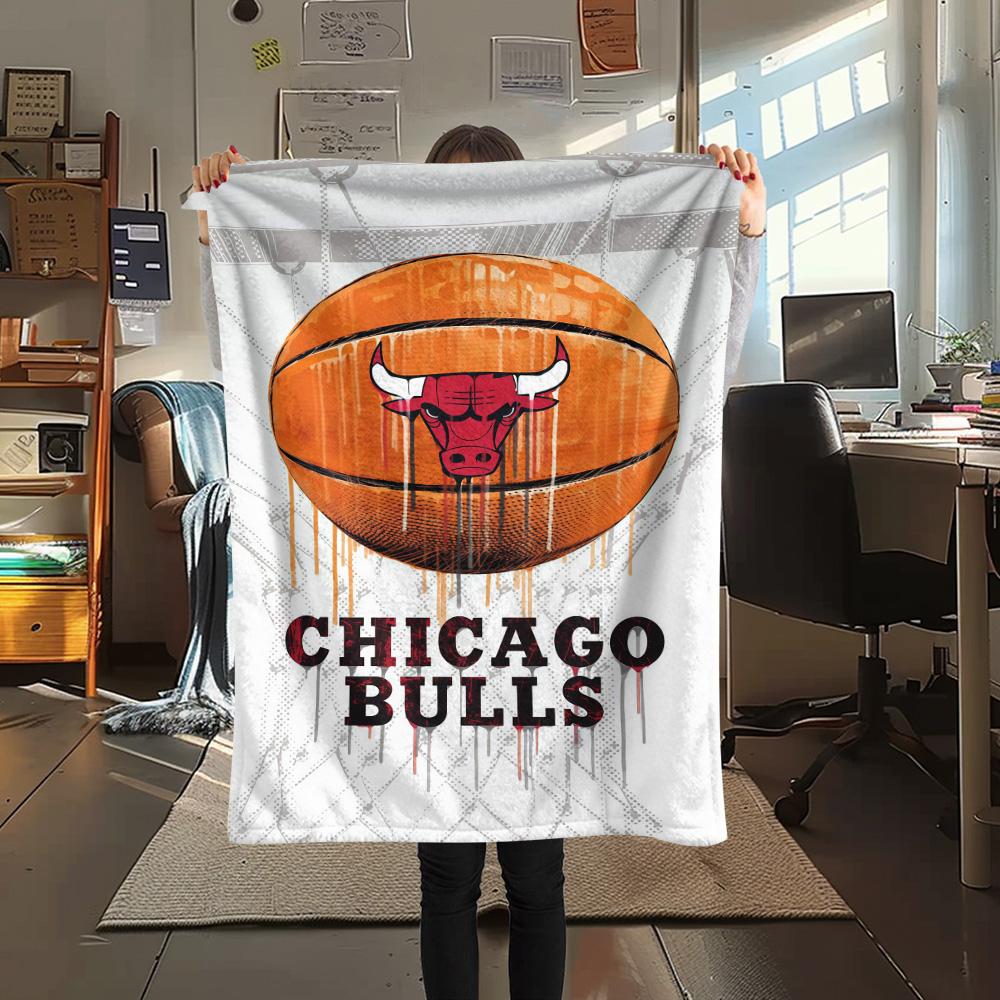 Chicago Bulls Print Flannel Blanket High Quality Warm Comfortable Cover for All Seasons Perfect for Gifts Home Decor