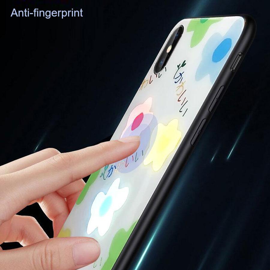 Colorful Flower Luminous Mobile Phone Case For iPhone 15 14 13 12 11 Pro Max XR XS 7 8 16 Plus Voice Control Flash Phone Cove