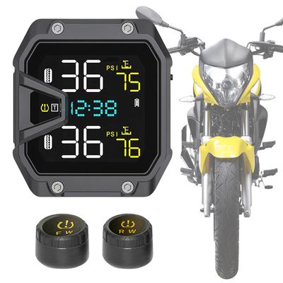 Motorcycle TPMS Tire Pressure Monitoring System with 2 Sensor Wireless Tire Pressure Monitor Alarm System Motorcycle Accessories