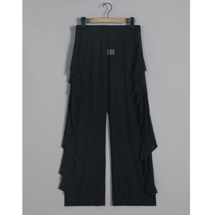 Rüschen Einfarbig Lässige Sexy Mesh-Hose Durchsichtige Strandurlaubshose für Damen