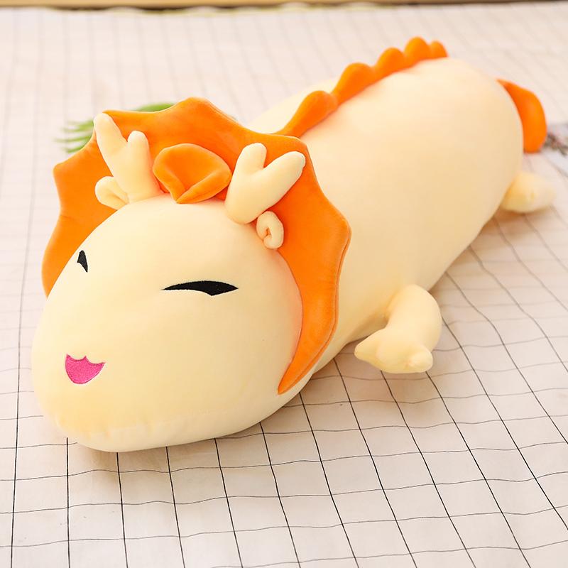 Non-Toxic Cute Dragon Plush Toy 90-150Cm Soft White Long Pillow Three Colors Dinosaur Stuffed Sleeping Cushion Gift Cartoon