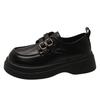 New Women's Flat Shoes Leather Casual Sneakers  Women's Lightweight Thick Base Mid Heel Pumps Women's Shoes