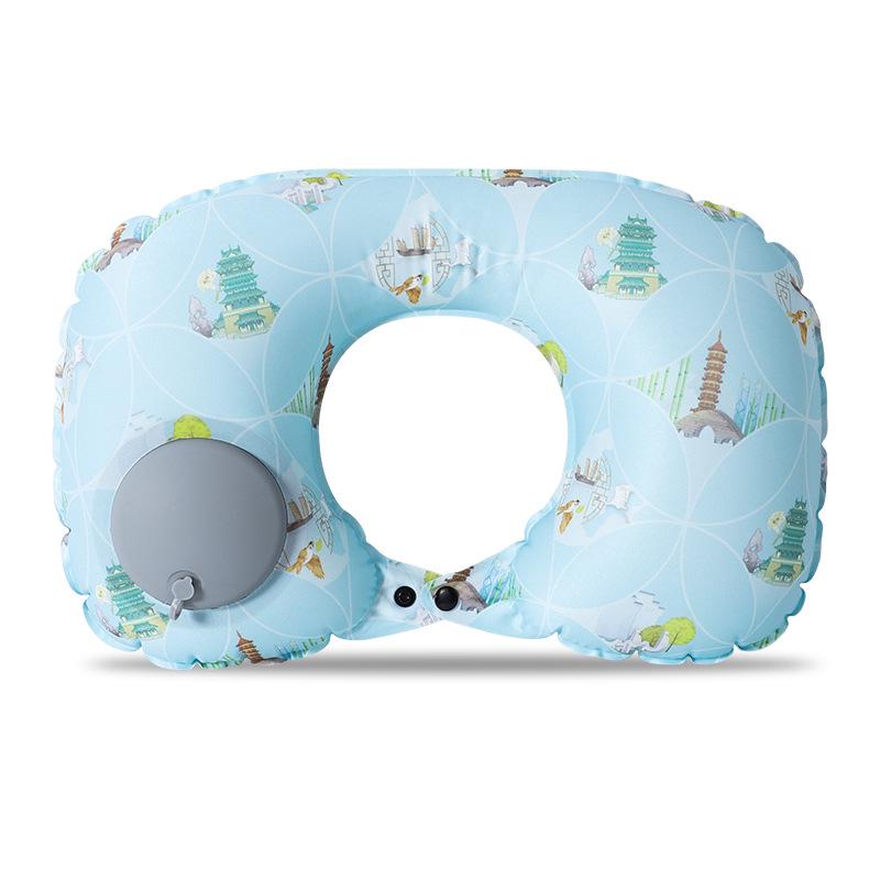 Automatyczna nadmuchiwana poduszka podróżna w kształcie litery U - Przenośna poduszka zapewniająca komfort w samolocie i na zewnątrz