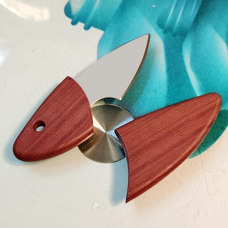 Little Fat Pig Knife Mini Pocket Knife Portable Wooden Fish Knife Wood Grain Knife Outdoor Portable Short Knife Kitchen Fruit Knife
