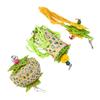 3pcs Bird Chewing Toys Natural Parrot Shredder Toy Set with Bells Rattan Ball for Budgies African Grey Parrot Cockatiels