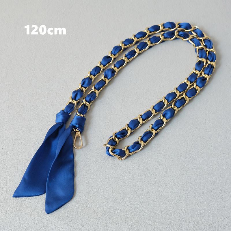 New Fashion Spring Woman Handbag Accessory Chains Detachable Long Cross Body Solid Cute Silk Strap Women Luxury Chain Bag Handles