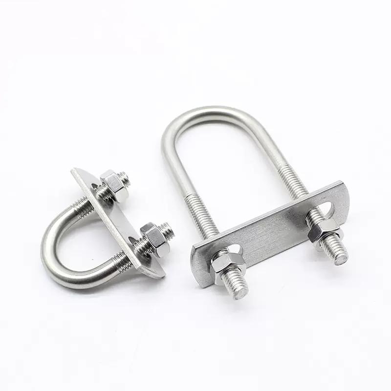 304 Stainless Steel Extended U-Shaped Screw/U-Shaped Pipe Clamp With Baffle/U-Shaped Bolt/Square Hoop/Horseback Hoop