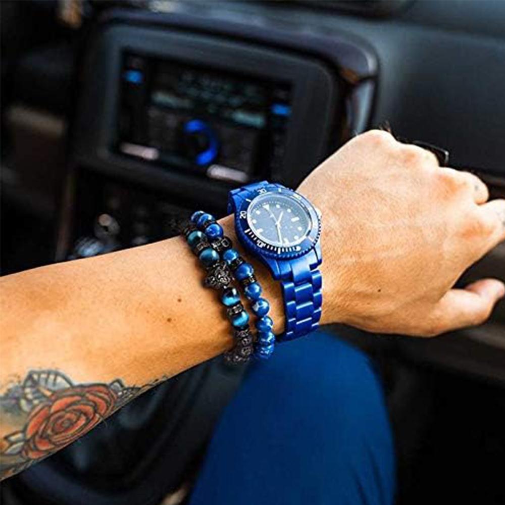 Save A Wolf Bracelet,Wolf Head Lava Rock Bracelet,Healing Crystal Stress Relief Anti Anxiety Energy Stone Beaded Bracelet,Healing Lava Bracelet forMen