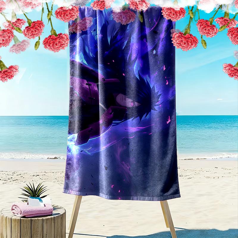 Madara Uchiha Print Beach Towel, Large Soft Quick Dry Towel for Beach Camping Swimming