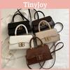 Solid Simple Color Gold Letter Buckle Decoration Women Casual Bag Shoulder