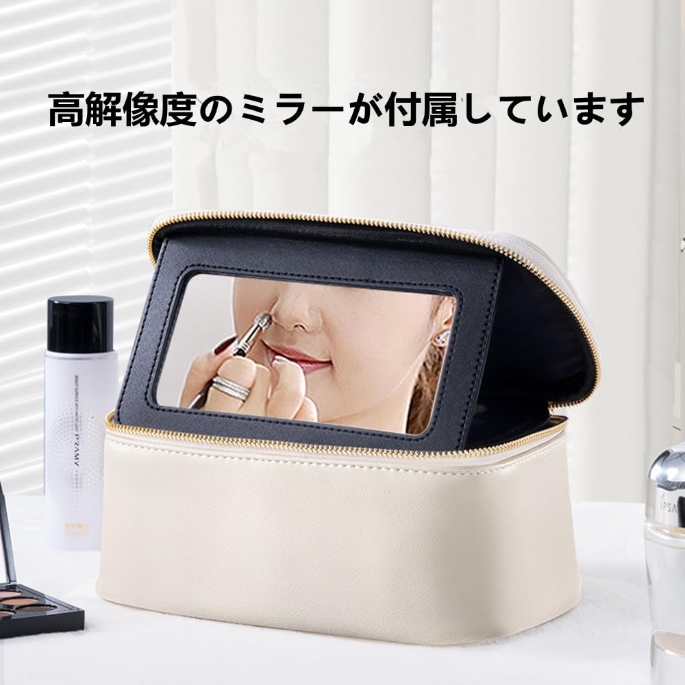 FLORPERRY Makeup Makeup Cosmetic Storage Makeup Small Item Storage Cosmetic Travel Travel Storage Vanity Business White Pouch, Multifunctional,