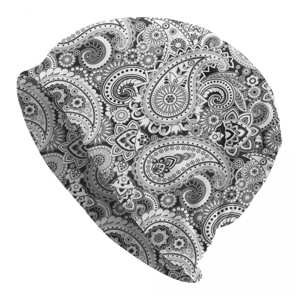 Custom Ethnic Bohemia Style Paisley Bandana Skullies Beanies Caps Streetwear Winter Warm Knitting Hat Adult Unisex Bonnet Hats