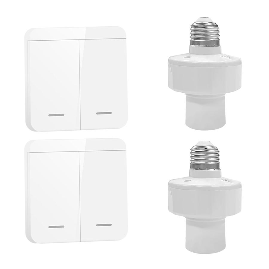RF 433Mhz Wireless Remote Control Light Lamp Holder 110V 220V E27 Lamp Base Light Switch 1/2/3 Gang Wall Switch for Led Bulb