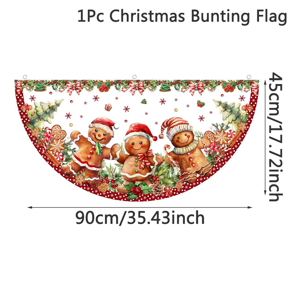 Christmas Outdoor Fan-shaped Flag Banner Christmas Decor for Home 2026 Cristmas Drop Ornament Xmas Navidad Gifts New Year 2026