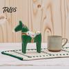 Wooden Dala Horse Decoration Hand Painted Trojan Figurine, Solid Wood Vintage Scandinavian Ornament Statue, Rustic Decorative Tabletop for Home