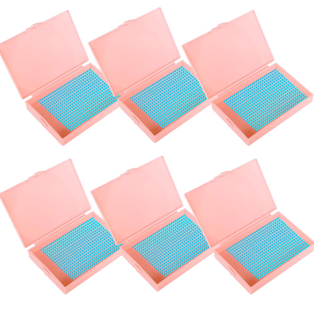 

6pcs 2 in1 Diamond Art Tray & Storage Box, Diamond Painting Tray Tools, Storage Organizer Box for DIY Crafts Accessories Jewelry розовый