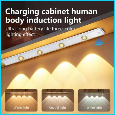 Kabelloses LED-Nachtlicht mit Bewegungs-/Infrarotsensor, USB-wiederaufladbar, ultradünne Schrankleuchte, intelligente dimmbare Beleuchtung für Küche, Kleiderschrank, Schlafzimmer, Abstellraum