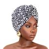 New Women African Print Pleated Turban Knotted Headwraps Elastic Head Scarf Floral Beanie Chemo Cap Bandana Headwear Hair Covers
