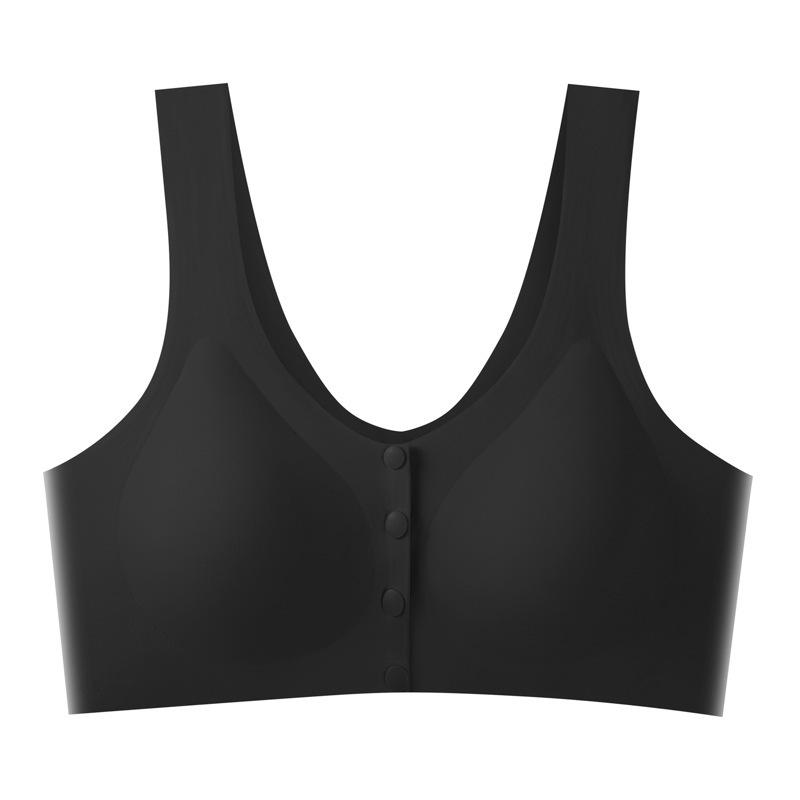 Large Size Ice Silk Front Open Button Bra Seamless Pregnant Women Breastfeeding Vest Gathering Anti-sagging Bra Wholesale