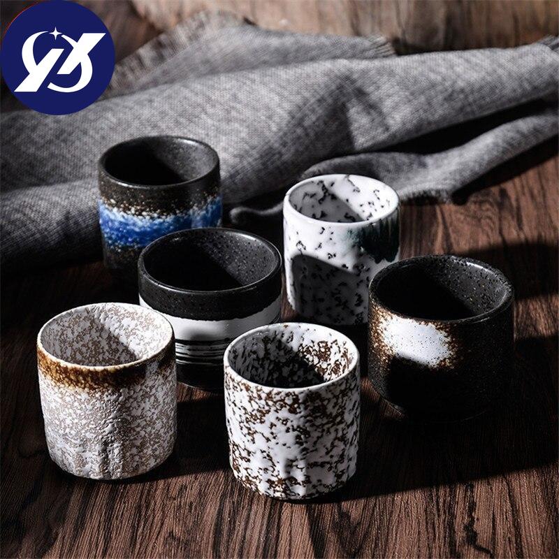 Tebolle i japansk stil Keramisk tekopp Vintage kontorvannkrus Husholdnings-teutstyr Drikkevarer Kreativt keramikk tekopper Håndverk