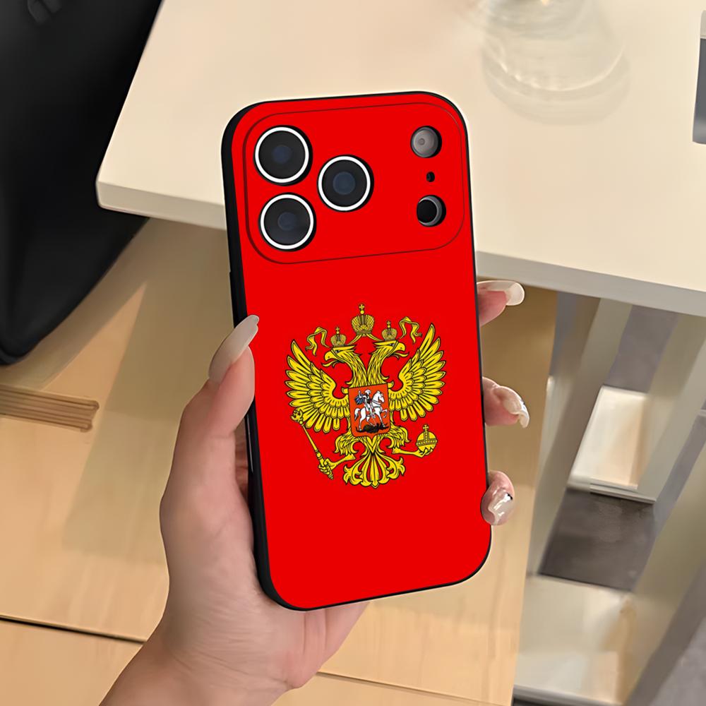 Russia Flag Phone Case For IPhone 17 Air 16 E Pro Max 15 14 13 Mini 12 Pro 11 Max Plus Black Soft Shell