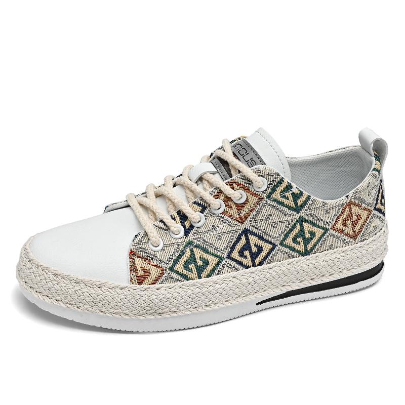 Linen canvas shoes men Korean casual shoes men's slip-on lazy shoes Fashion linen shoes breathable board shoes