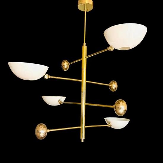 4 Pendant Light | Antique Brass Sputnik Chandelier Light | Mid Century Brass Modern Ceiling | Custom Kitchen Light Fixture