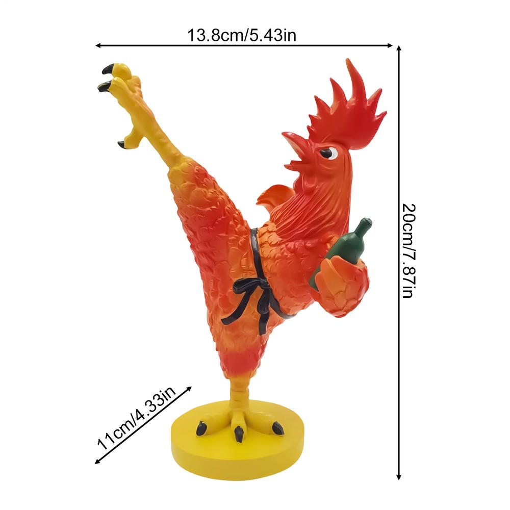 Chicken Figurines Abstract Collectible Kung Fu Rooster Statues Indoor Table Decor Kung Fu Chicken Sculpture For Living Room