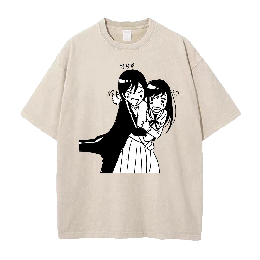 Yato Iki Hiyori Funny Print T-shirt Anime Noragami Clothing Men Women Cotton Tshirts Retro Washed T Shirt Harajuku Casual Tops