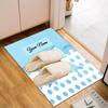 1PC Custom Name Blue Bow Polka Dots Theme Floor Mat Ideal for Living Room, Game Rooms, Office, Bedroom,Floor Mat Playful Design