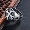 New Male Iron Knights Templar Cross Silver Color Band 316L Stainless Steel Ring Vintage Mason Jewelry Rings for Men