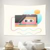 Retro Wave Tapestry Aesthetic Room Decor Vaporwave Wall Hanging Hippie Bedroom Decor Psychedelic Art Wall Tapestry Cool Room Dec