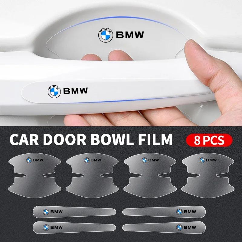 For BMW 8pcs Car Door Bowl Handle Scratch Protective Stickers Transparent For BMW 5 6 Series X3 X4 X5 X6 F10 F11 F18 F06 F12 F13