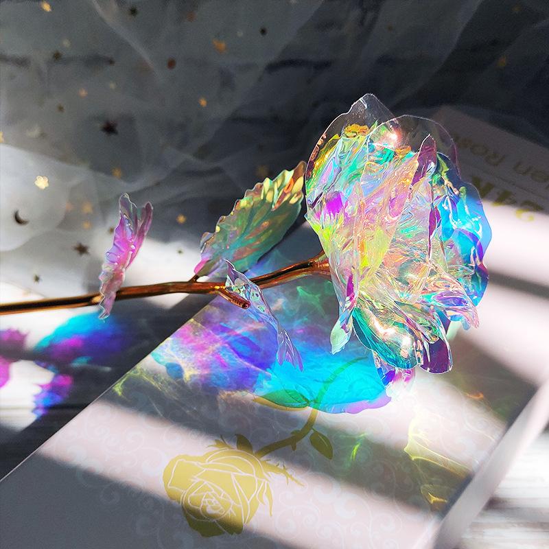 24K Golden Rose Eternal Flower Arrangement in Glass Dome Romantic Valentines Gift for Women Her Wedding Anniversary Present