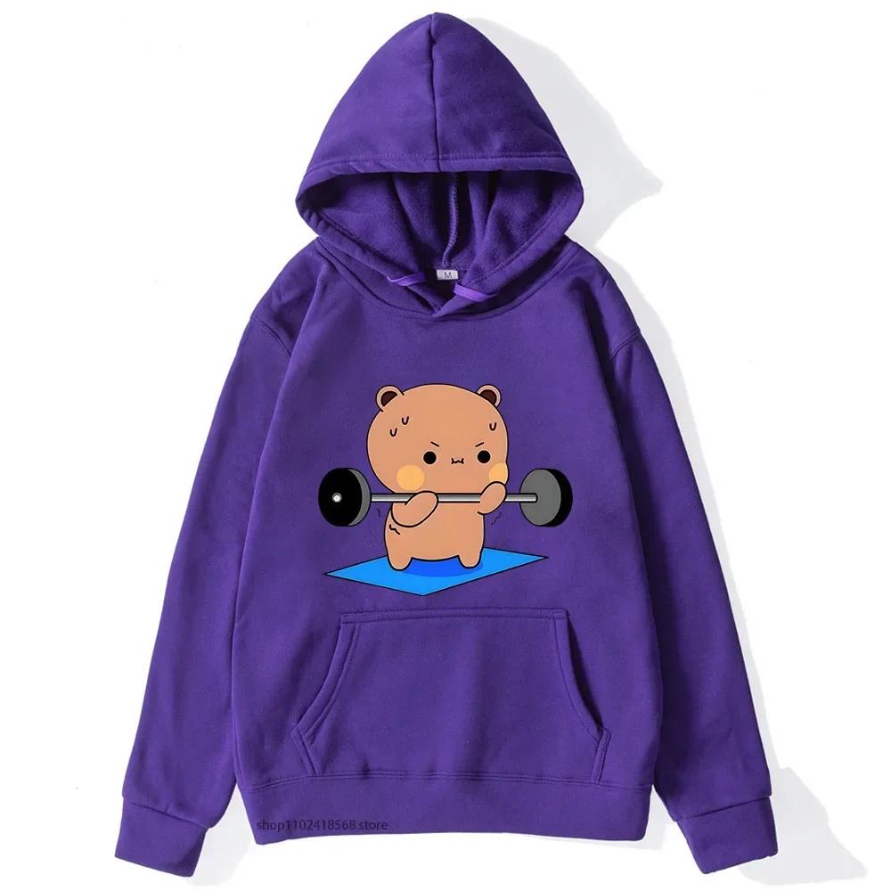 BuBu beobachtet DuDu Gewichtheben ist ein Turner Hoodie Pandabär Sweatshirt Paar Kleidung Männer Kawaii Frauen Tops