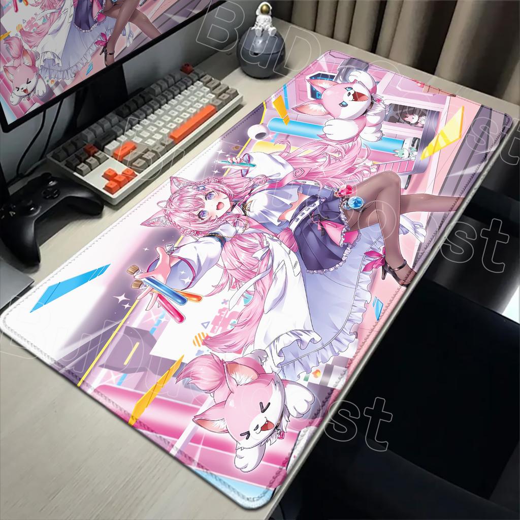 Cute Pink Anime Girl Hakui Koyori Mouse Pad Kawaii Hololive Large Table Mat Laptop Keyboard Pad XXL Mousepad PC Gamer Carpet Mat
