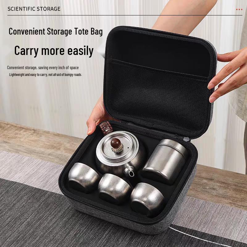 Jiu Xi Lu Pure Titanium 5-Piece Tea Set