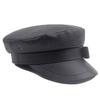 Leder-Malermütze, Herbst-Winter-Navy-Kappe, Militärmütze, Kapitänsmütze, flacher Hut