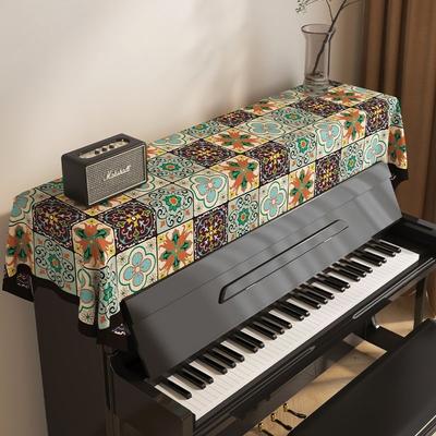 American Style Piano Dust Cover Cloth Half Cover Piano Top Gray Cloth Household Electronic Piano Key Cover Cloth