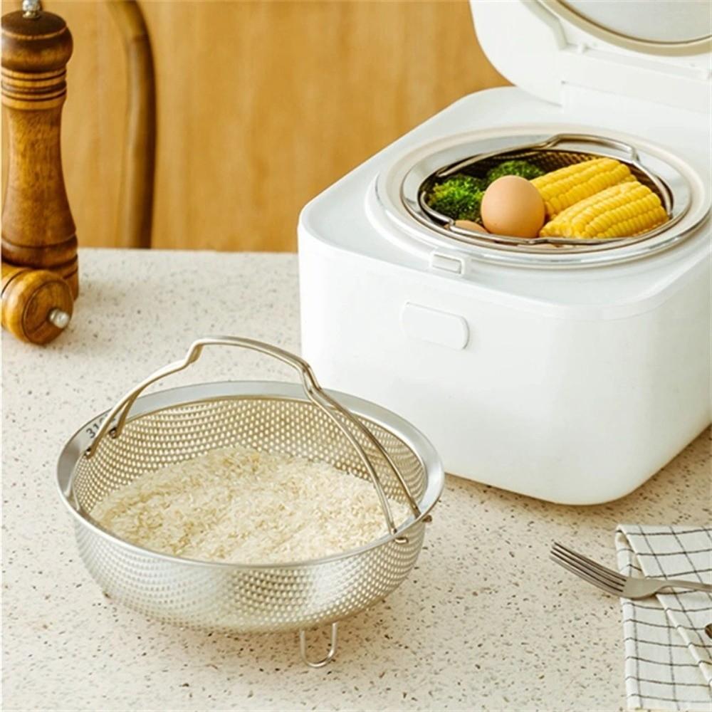 201 Stainless Steel Steamer Basket Foldable Handle Generic Pot Steaming Grid Safe Material Thickened Fruit Drain Basket