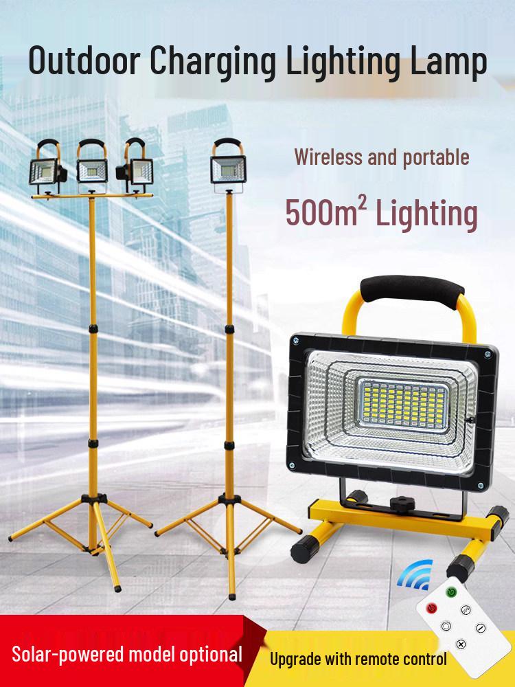 Super Bright Waterproof Rechargeable Outdoor Floodlight for Construction, Camping, and Emergency Use